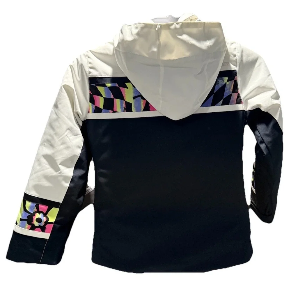 Spyder Mila Insulated Ski Jacket Waterproof Black & White Big Girls Size 10